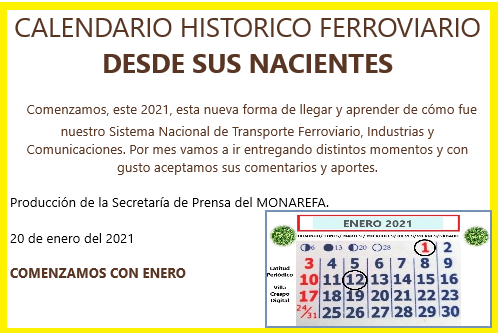 CALENDARIO ENERO MONAREFA
